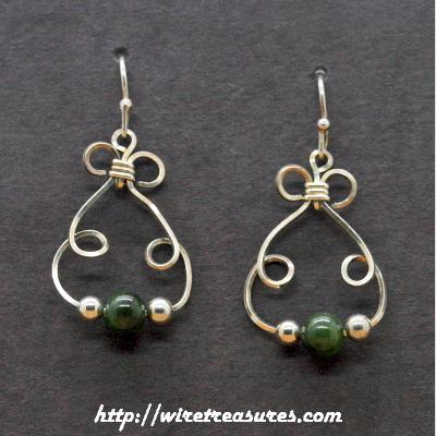 Bunny Earrings with Jade& Silver Beads