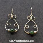 Bunny Earrings with Jade& Silver Beads