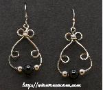 Bunny Earrings with Black Onyx & Silver Beads