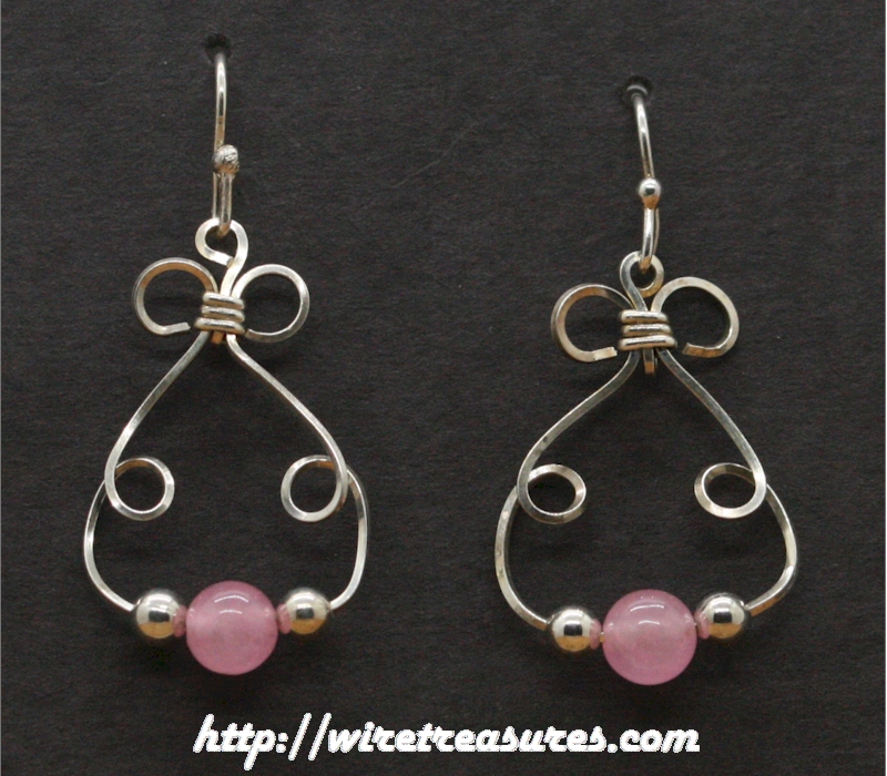 Bunny Earrings with Rose Quartz & Silver Beads