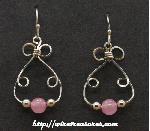 Bunny Earrings with Rose Quartz & Silver Beads