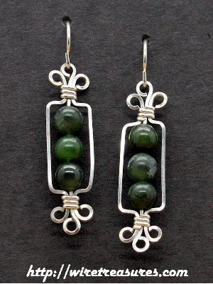 Stack-o-Three Earrings with Jade Beads