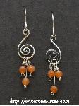 "G-Clef" Earrings with Triple Beads