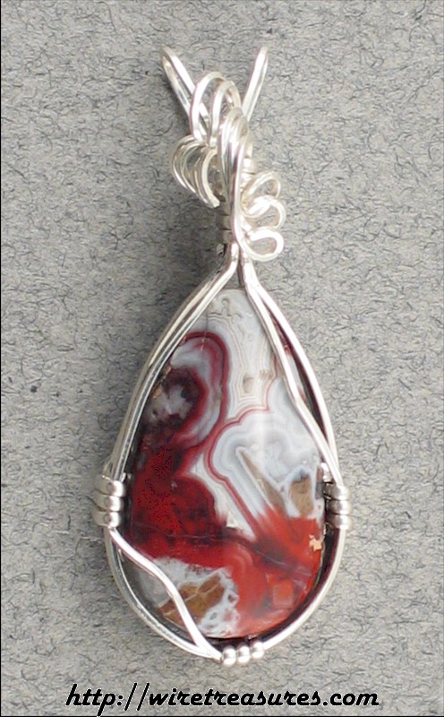 Red Lace Agate Pendant