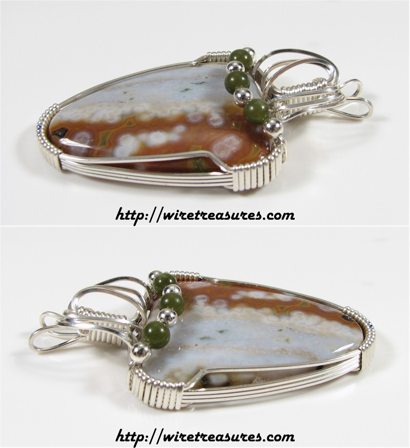 Ocean Jasper Pendant with Aventurine Beads