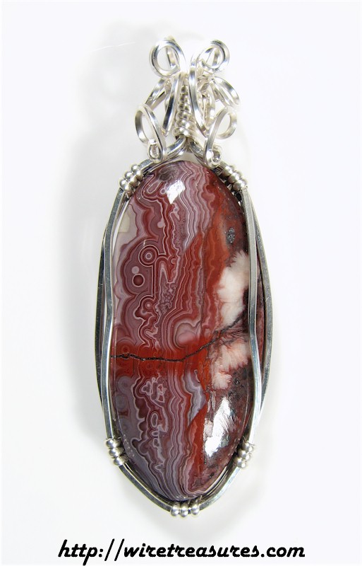 Red Lace Agate Pendant