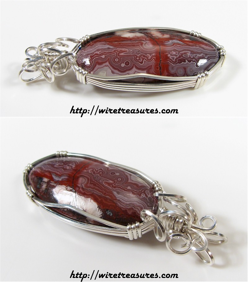 Red Lace Agate Pendant