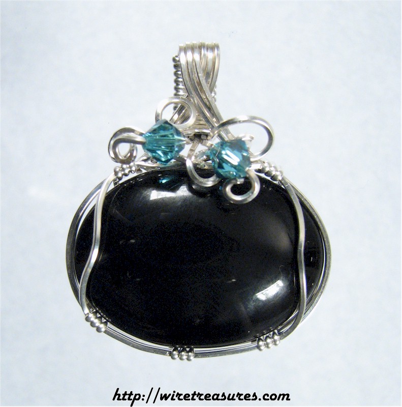 Onyx Pendant with Swarovski Crystals