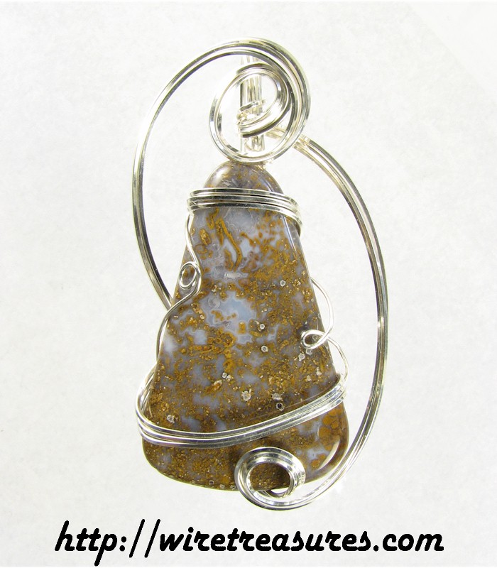 Moss Agate Sculptured Pendant