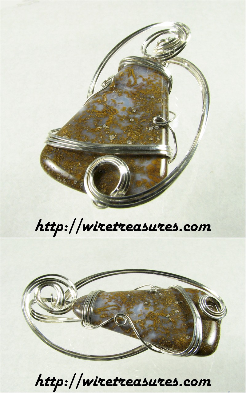 Moss Agate Sculptured Pendant