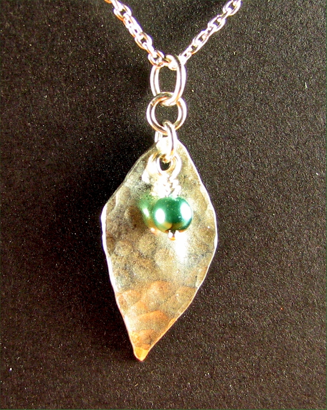 Leaf with Bead Pendant