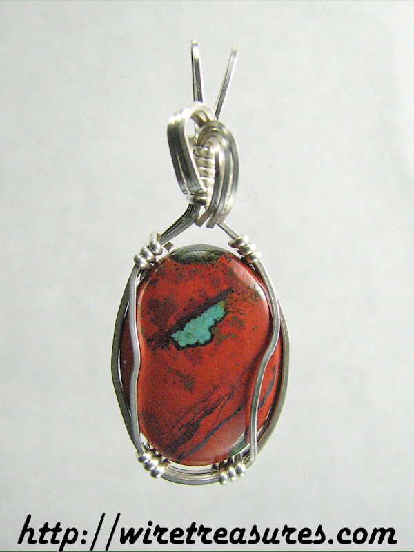 Chrysocolla and Cuprite ("Sonora Sunset") Pendant