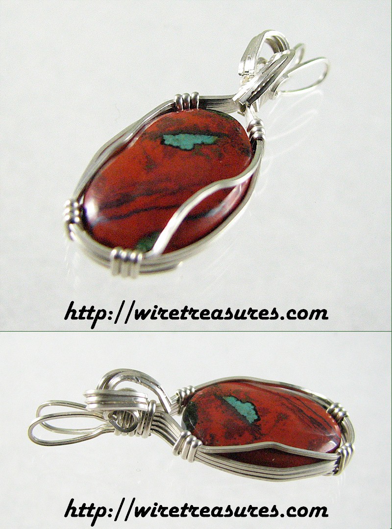 Chrysocolla and Cuprite ("Sonora Sunset") Pendant