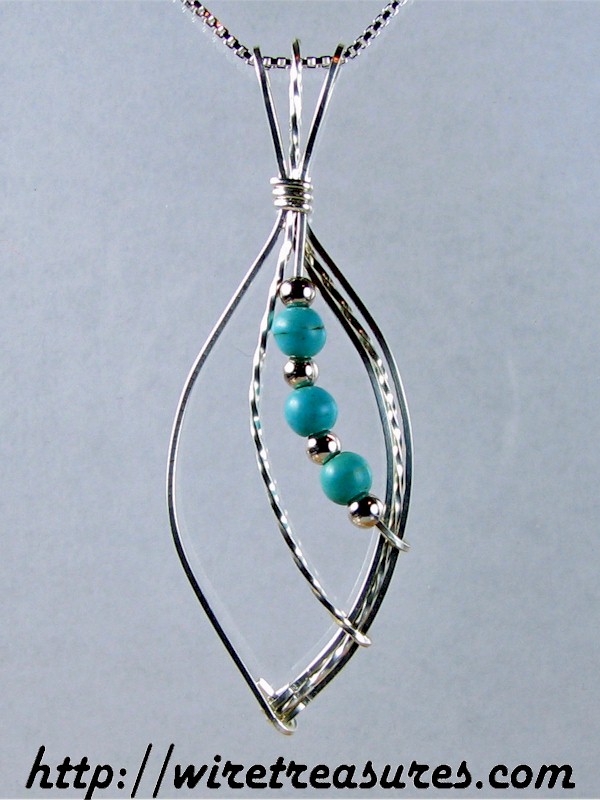 Open Wire Pendant with Turquoise Beads