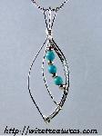 Open Wire Pendant with Turquoise Beads