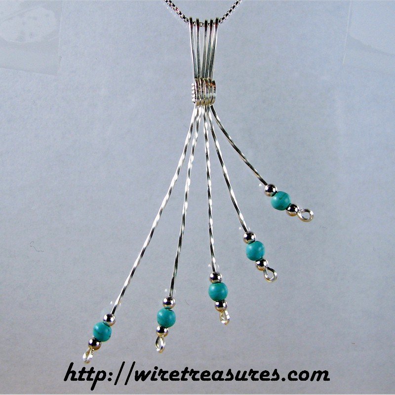 Fireworks Pendant with Turquoise & Sterling Beads