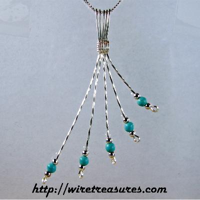 Fireworks Pendant with Turquoise & Sterling Beads