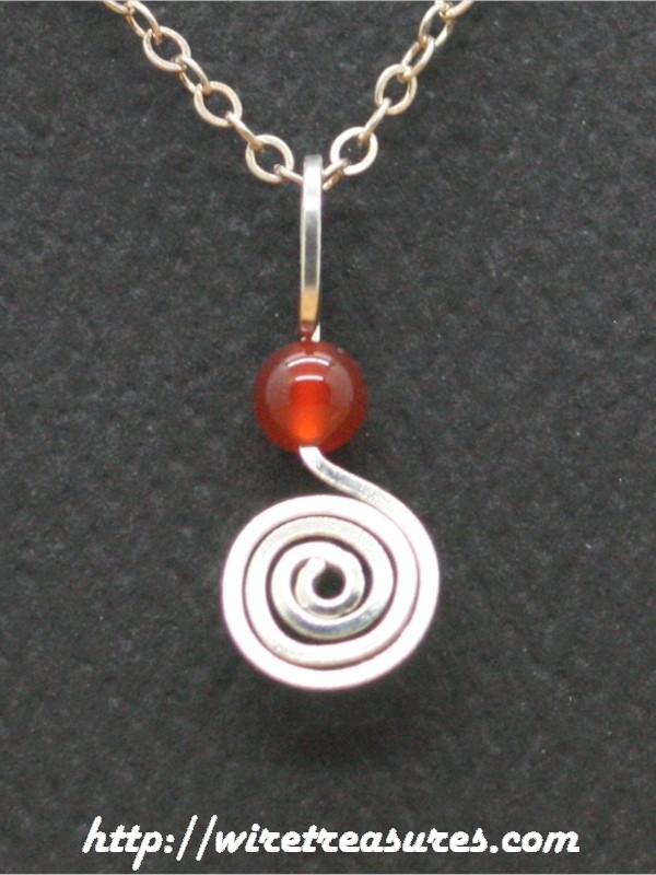 Curl with Carnelian Bead Pendant