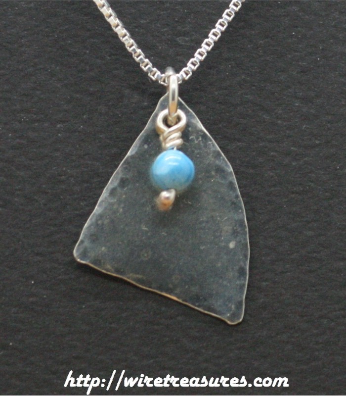 Blue Howlite Shark Fin Pendant