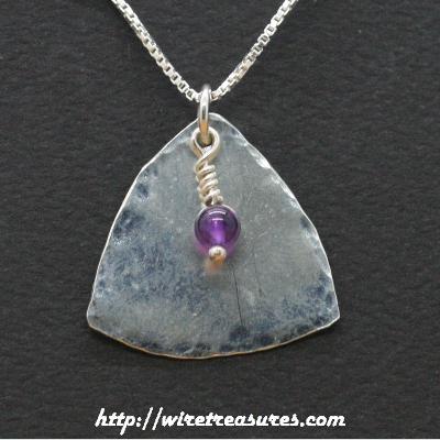 Fat Triangle Pendant with Amethyst Bead