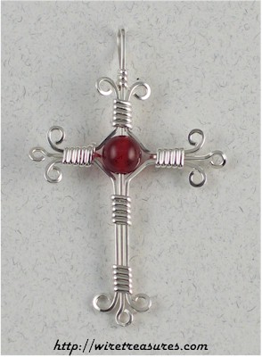 Carnelian Bead Cross Pendant